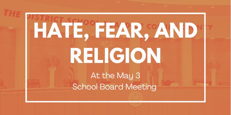 hate fear religion Collier County School Board meeting